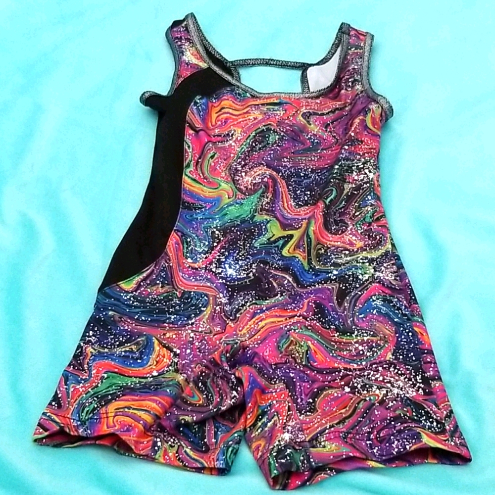 Girls Unitard with strappy back detail